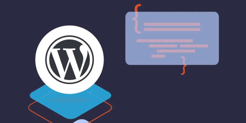 WordPress logo next to a code snippet, illustrating HTMX and WordPress
