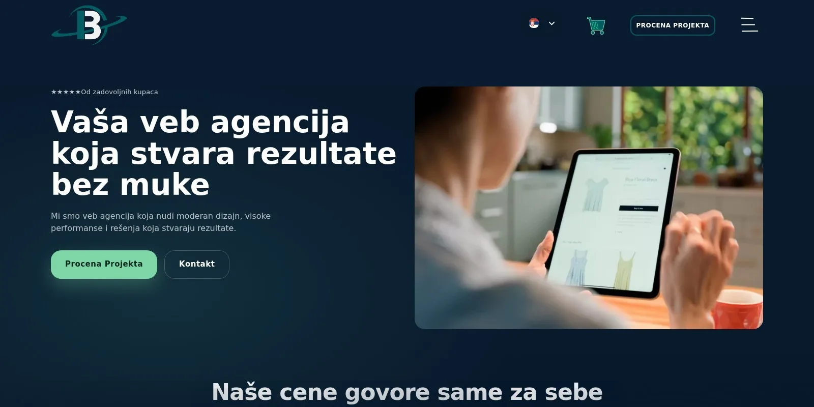 Biznis.co.rs web agency homepage – WordPress web design and development by Techoli